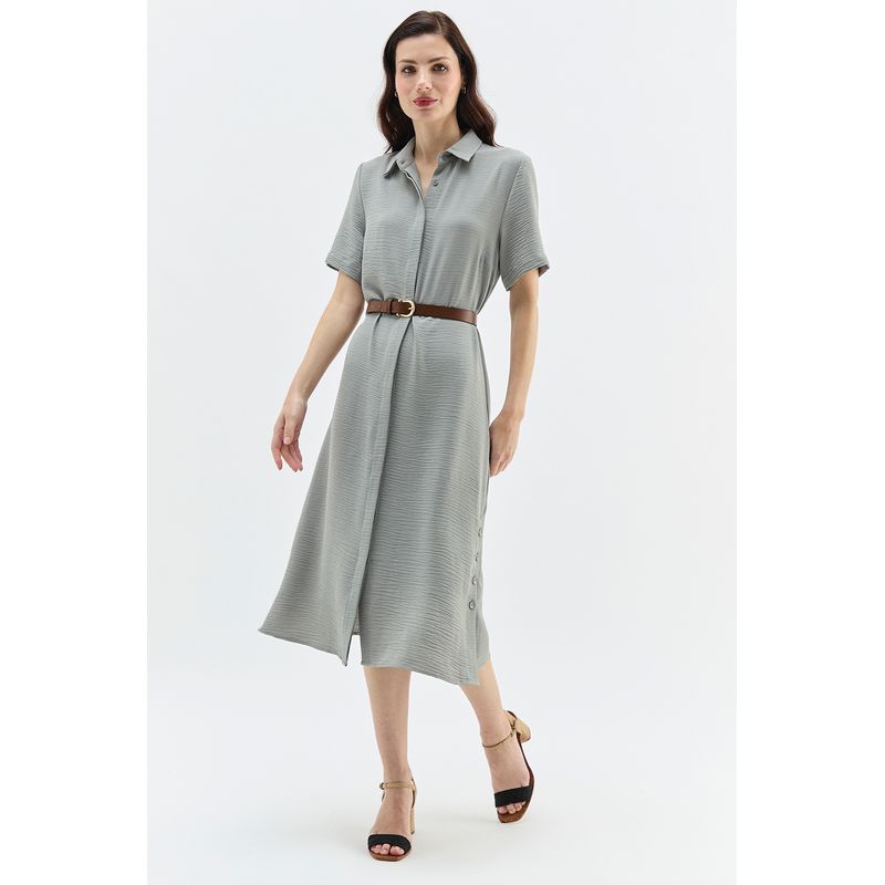 MA GRIFFE - Vestido Largo Avellana Mujer Magriffe