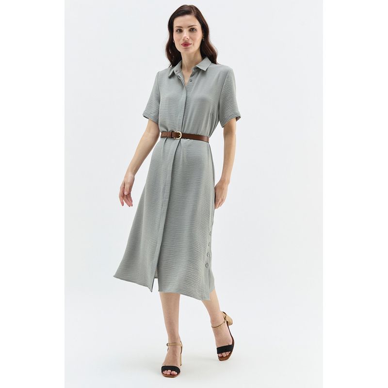 MA GRIFFE - Vestido Largo Avellana Mujer Magriffe