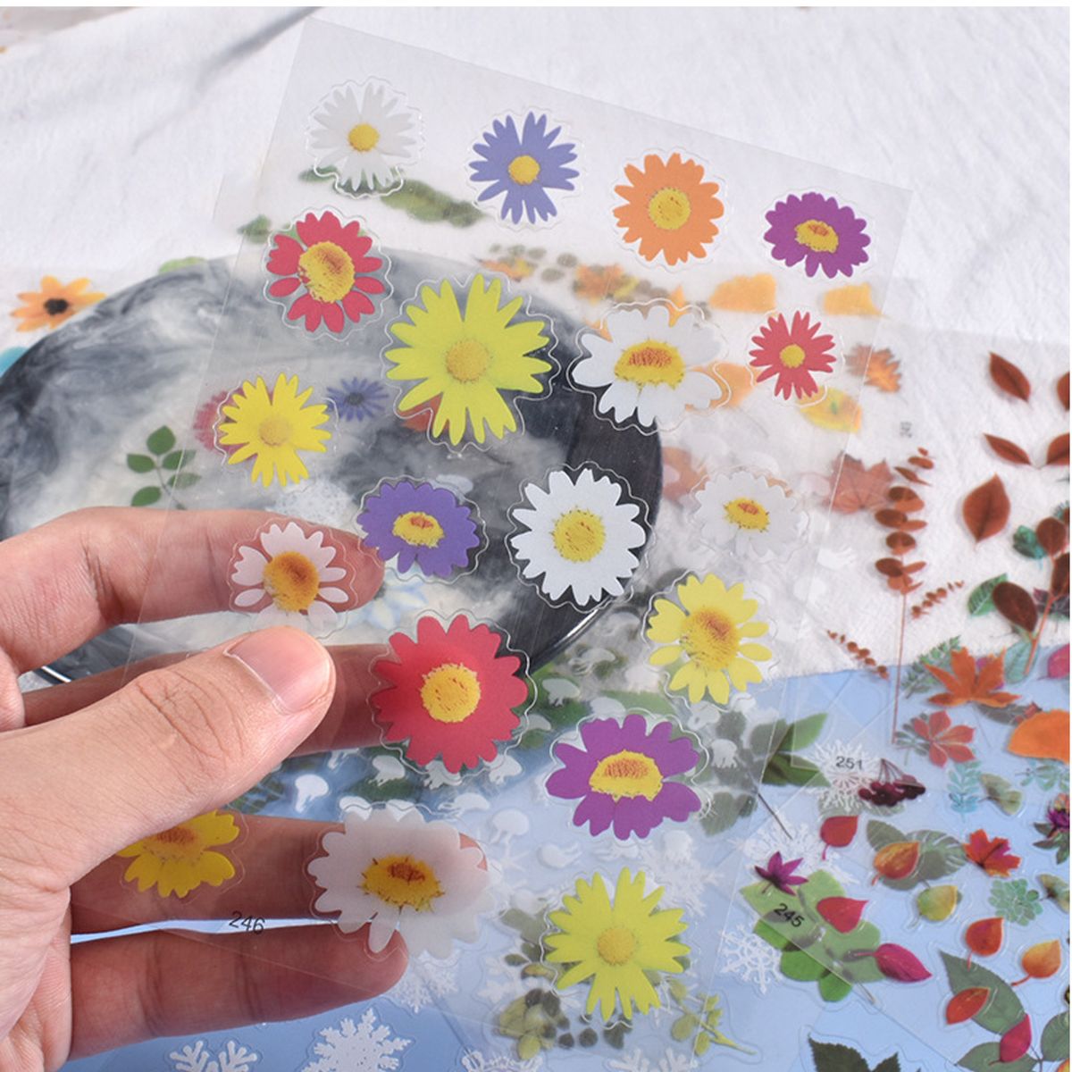 GENERICO - Stickers Láminas Hojas Verdes Varias Stickers Manualidades