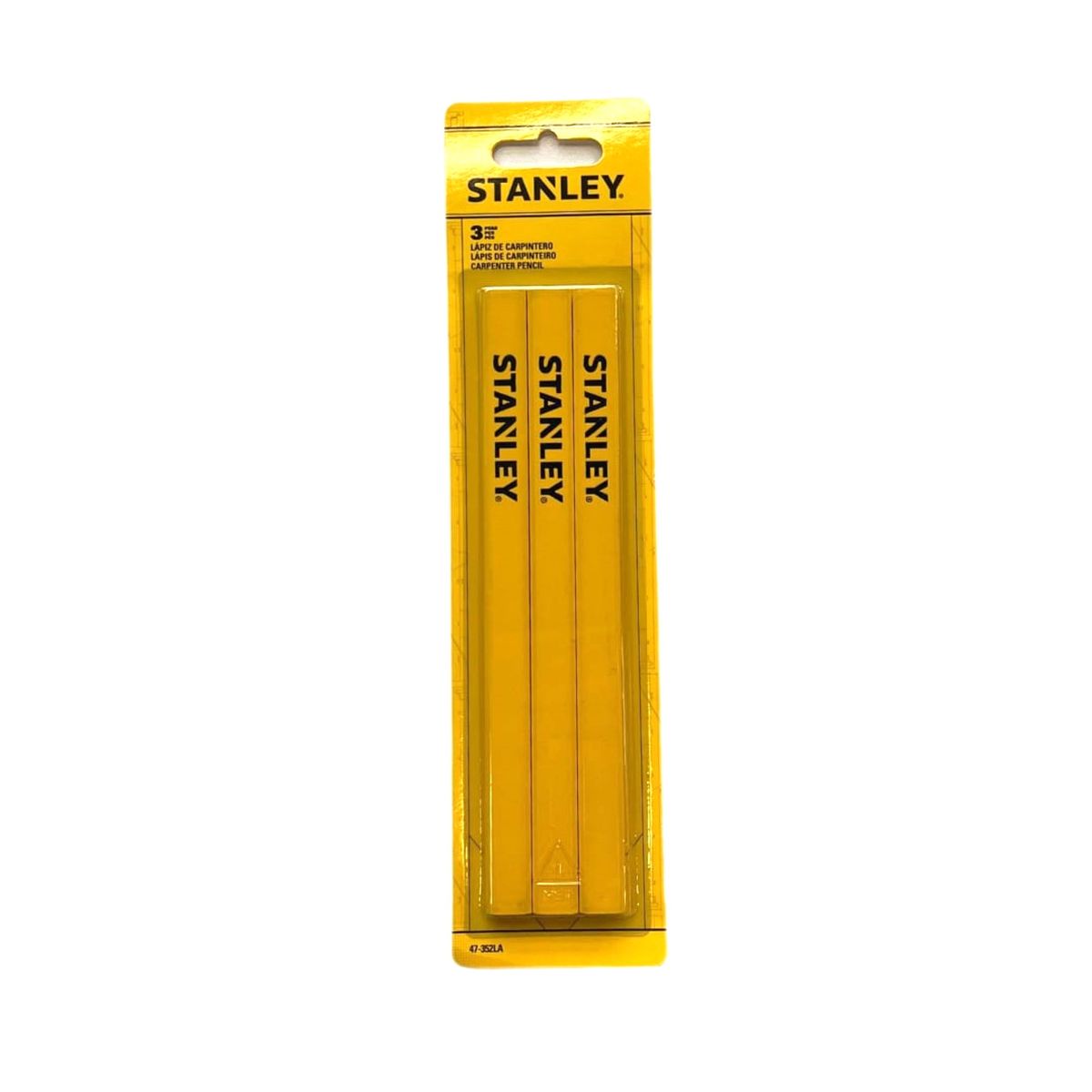 STANLEY - Set de 3 lápices Carpintero grafito N°2 STANLEY 47-352LA