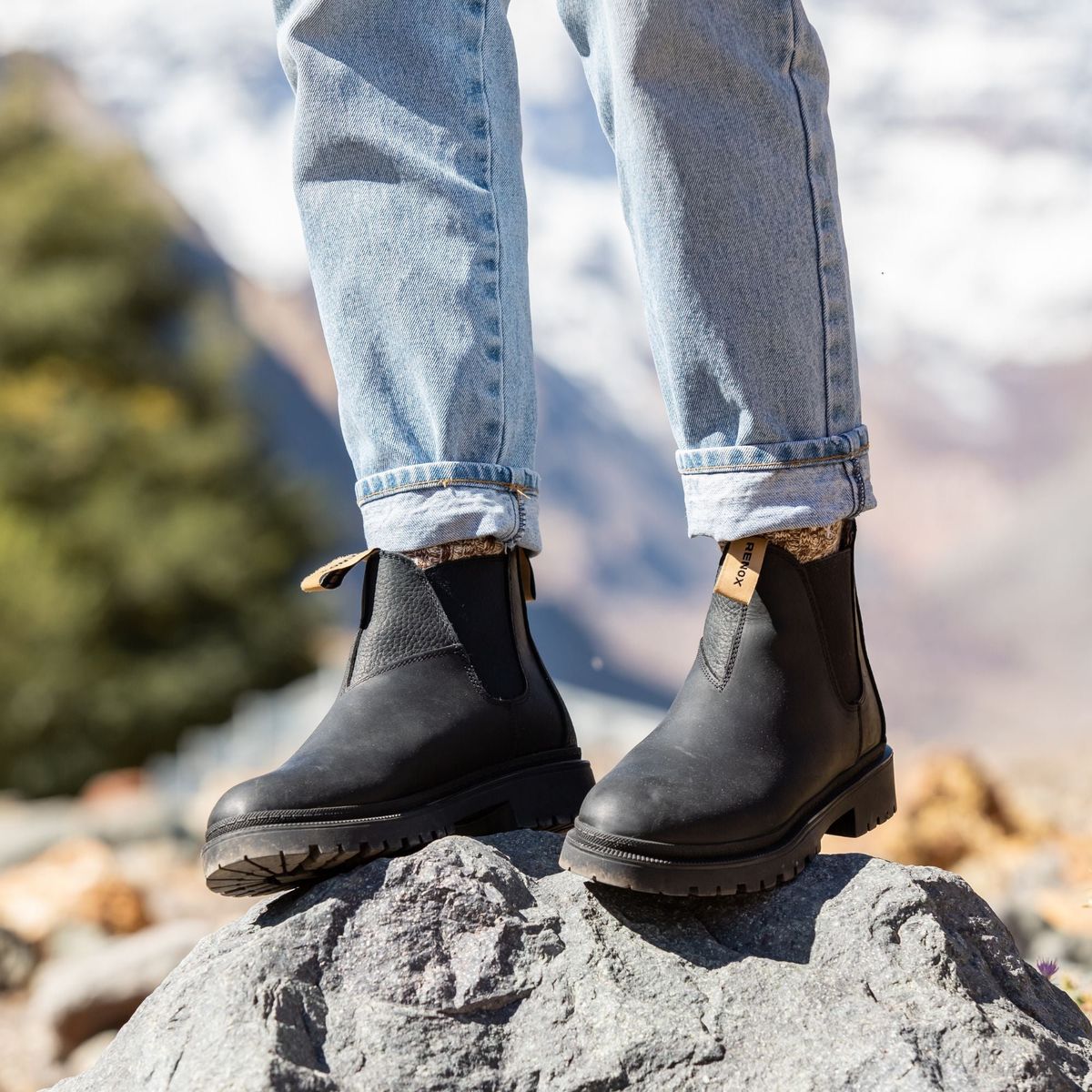 RENOX - Botín Chelsea Cuero Impermeable Renox Negro Chiporro Mujer Outdoor