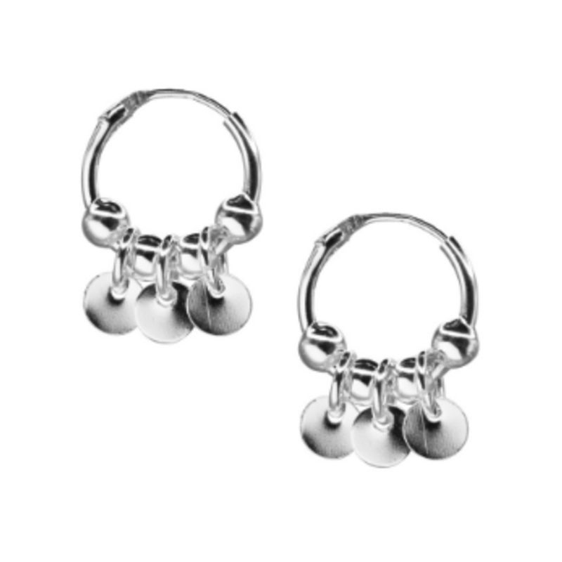 GENERICO - Aro Plata 925 Argolla 4 Esfera 3 Circulos Regalo