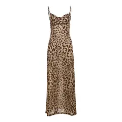 BLWOENS - Vestido casual de para mujeres - Marrón
