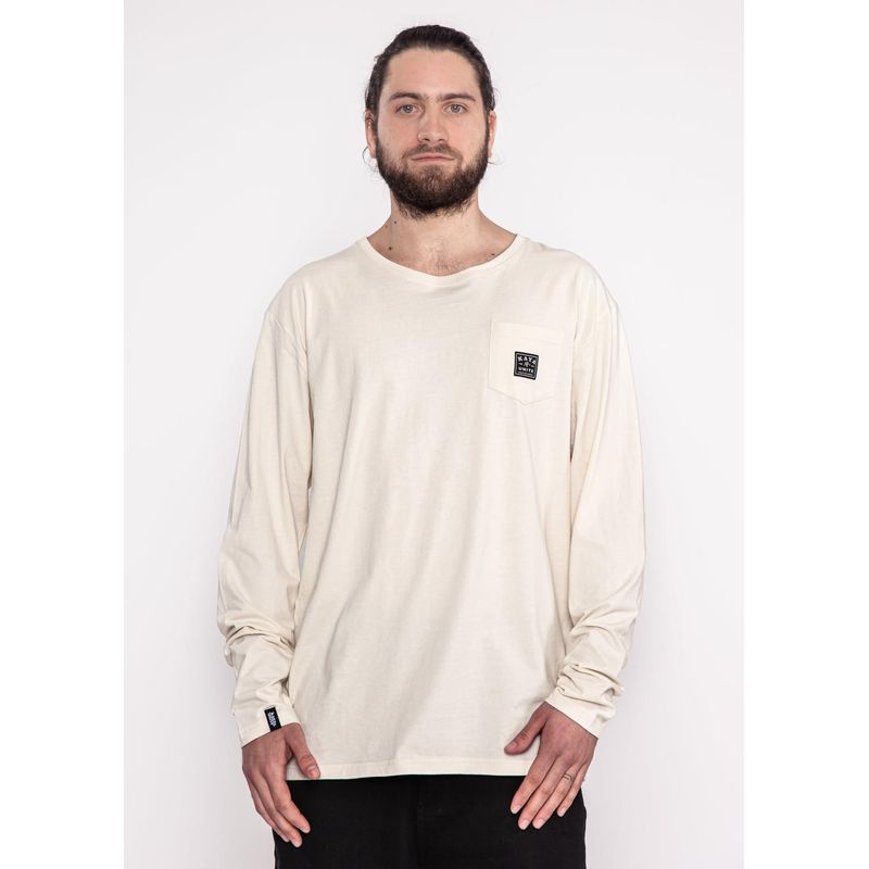 KAYA UNITE - Polera Hombre Manga Larga Daily Crema