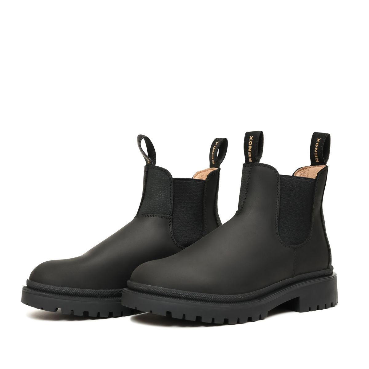RENOX - Botín Cuero Chelsea Negro Mujer Renox Outdoor Antideslizante