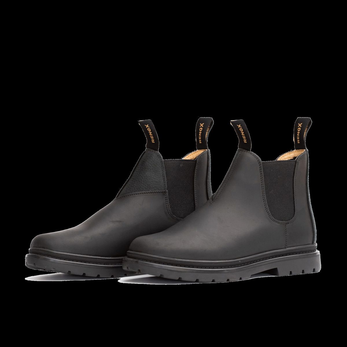 RENOX - Botín Cuero Chelsea Hombre Renox Negro Antideslizante Outdoor