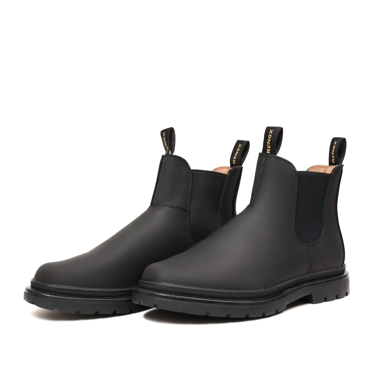 RENOX - Botín Cuero Chelsea Hombre Renox Negro Antideslizante Outdoor