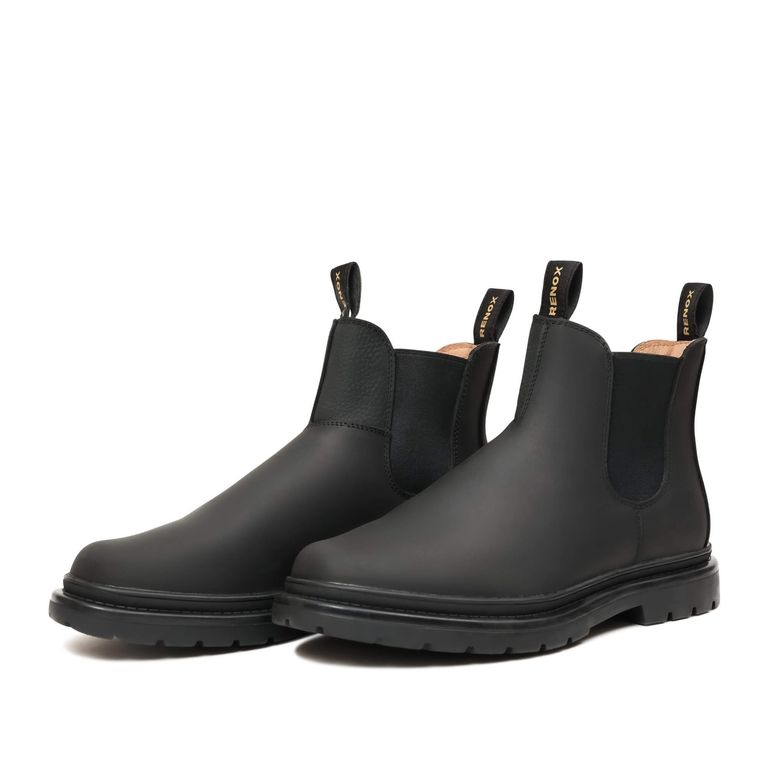 Botín Cuero Chelsea Hombre Negro Antideslizante Outdoor