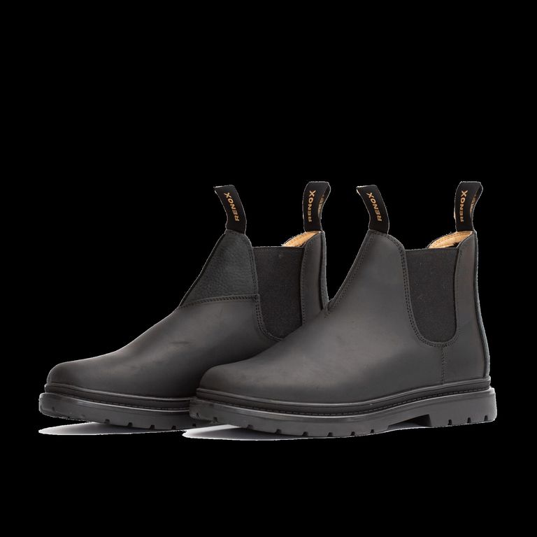 Botín Cuero Impermeable Chelsea Hombre Negro Outdoor