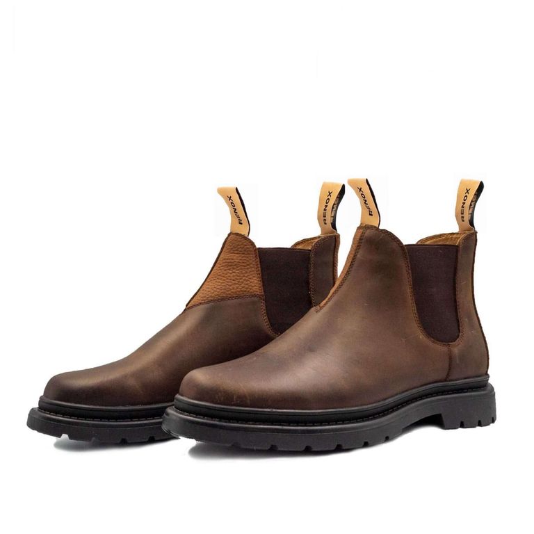 Botín Cuero Impermeable Chelsea Hombre Café Original 2 Outdoor