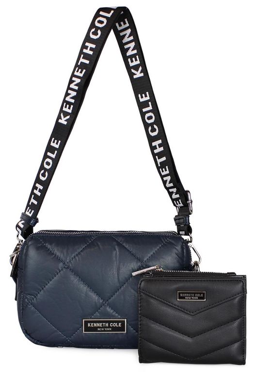 Cartera acolchada Peyton + billetera Abella azul Azul TALLA UNICA