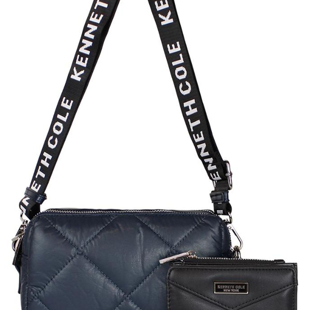 KENNETH COLE - Cartera acolchada Peyton + billetera Abella azul Kenneth Cole