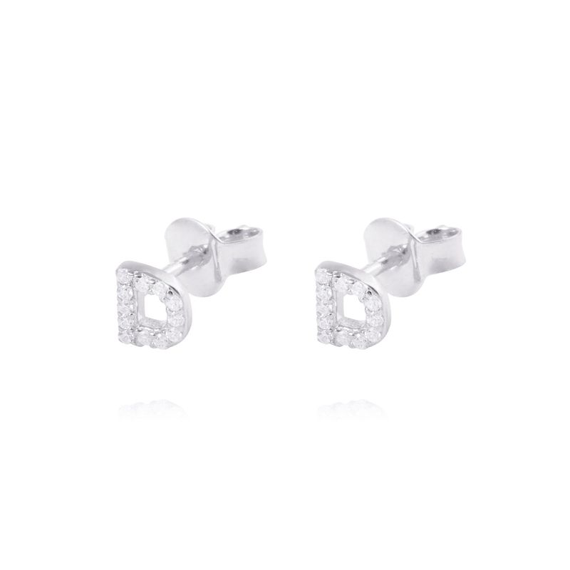 JB JOYAS BARON - Aros de Plata Esterlina 925 Letra D