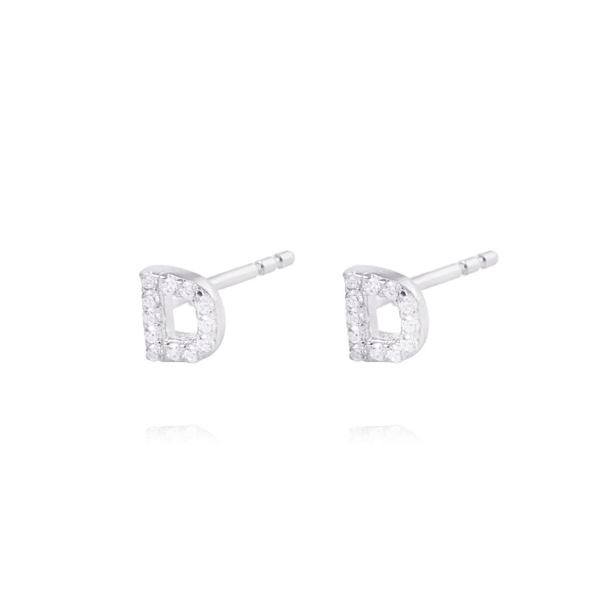 JB JOYAS BARON - Aros de Plata Esterlina 925 Letra D