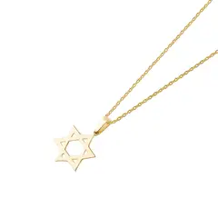 JB JOYAS BARON - Collar de Oro 18kt Estrella de David