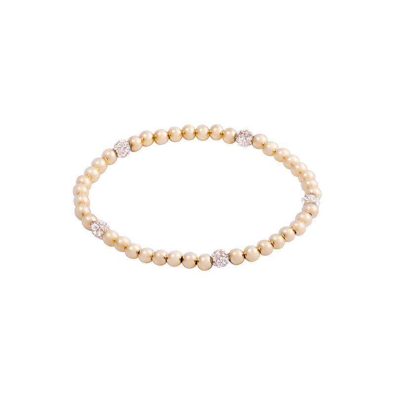 JB JOYAS BARON - Pulsera de Plata Esterlina 925 White Sparkle Bañado en Oro 14kt