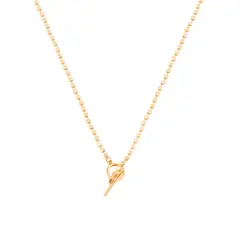 JB JOYAS BARON - Collar de Plata Esterlina 925 Bolitas planas Bañado en Oro 14kt