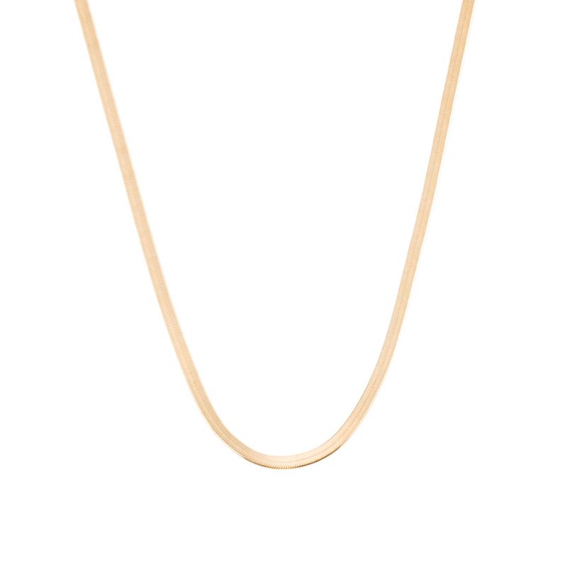 JB JOYAS BARON - Collar de Plata Esterlina 925 Cinta mediana Bañado en Oro 14kt