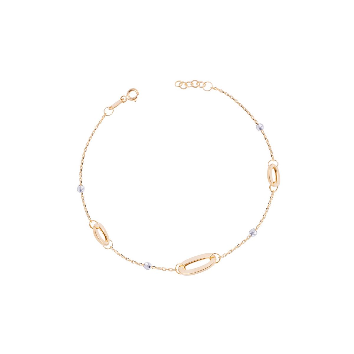 JB JOYAS BARON - Pulsera de Oro 18kt Eslabones y Esferas