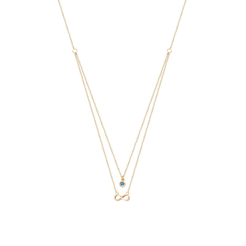 JB JOYAS BARON - Collar de Oro 18kt Infinito Ojo Turco