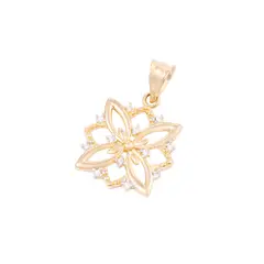 JB JOYAS BARON - Colgante de Oro 18kt Copo de Nieve 12 Circonita