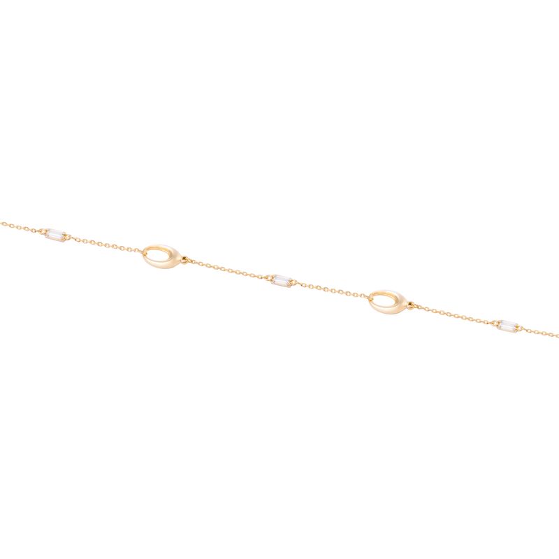 JB JOYAS BARON - Pulsera de Oro 18kt Eslabones Ovalados y Circonitas - Baguette