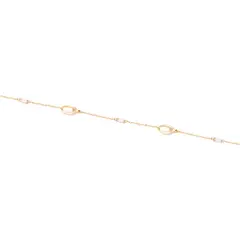 JB JOYAS BARON - Pulsera de Oro 18kt Eslabones Ovalados y Circonitas - Baguette