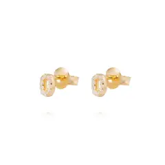 JB JOYAS BARON - Aros de Plata Esterlina 925 Letra O Bañado en Oro 14kt