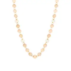 JB JOYAS BARON - Collar de Plata Esterlina 925 Círculos Bañado en Oro 14kt