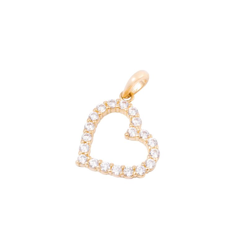 JB JOYAS BARON - Colgante de Oro 18kt Corazón 20 Circonita