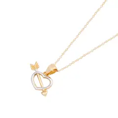 JB JOYAS BARON - Collar Oro Bicolor 18kt Corazón y Flecha