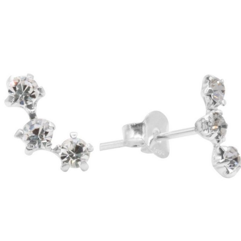 GENERICO - Aros De Plata 925 Semi Circulo Triple Circones