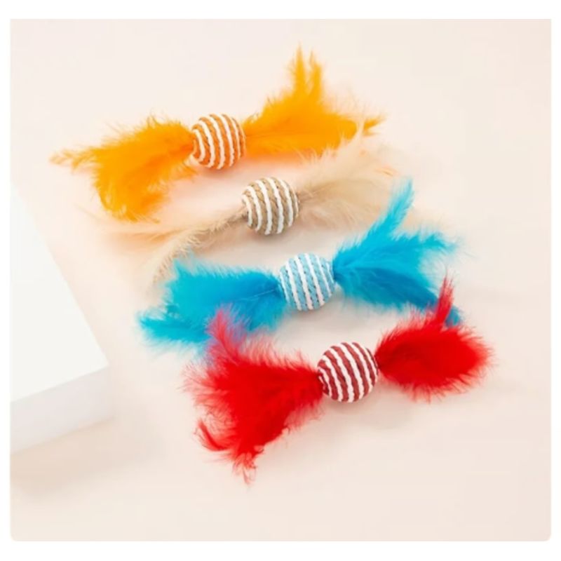 GENERICO - Juguete De Plumas Para Gatos Set 4 Unidades