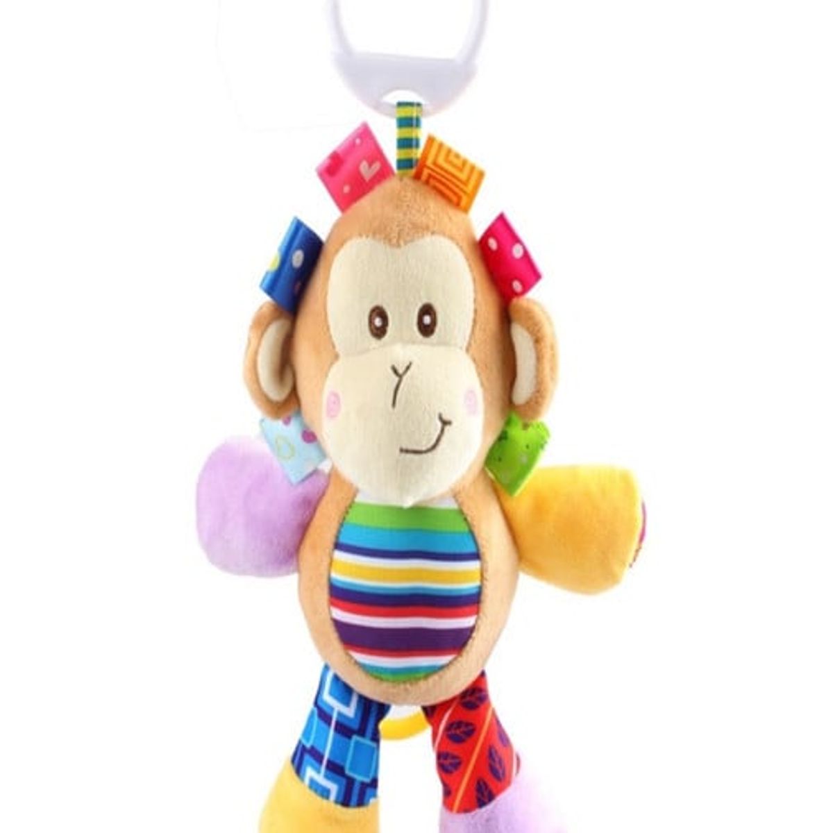 GENERICO - Peluche Estimulación Sensorial Bebé Con Sonajero Y Colgador