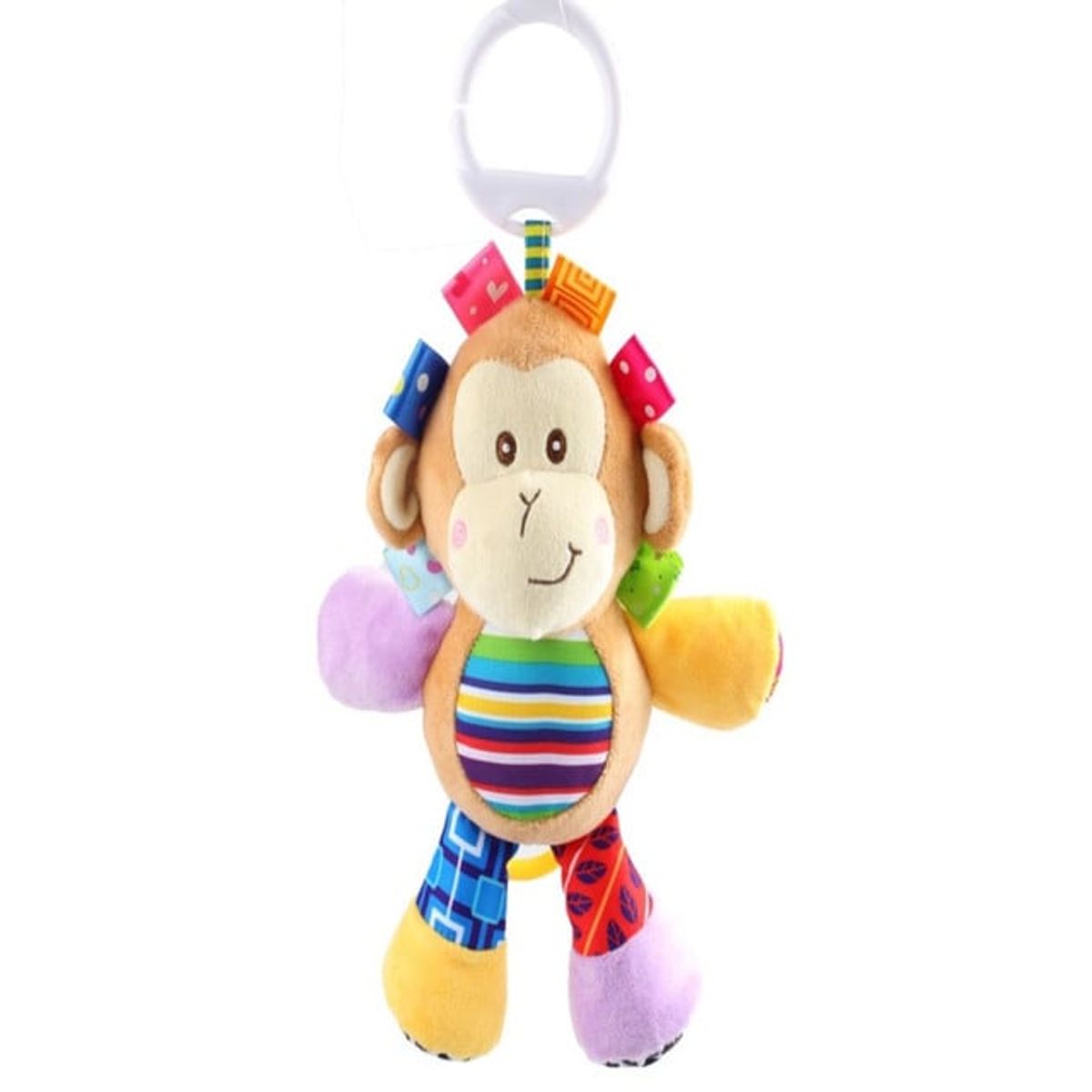 GENERICO - Peluche Estimulación Sensorial Bebé Con Sonajero Y Colgador