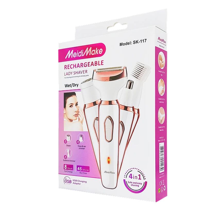 GENERICO - Afeitadora Electrica Femenina 4EN1 Colporal Para Axilas Bikini