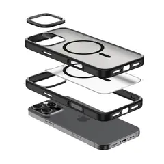 PINEAPPLESTORE - Funda para iPhone 16 con MagSafe Joy Elegant Negro Comma