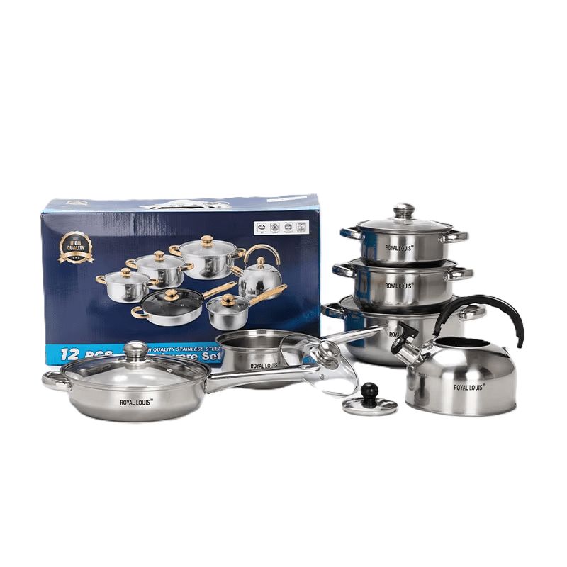 GENERICO - Juego Ollas Inoxidable Cocina Set 12 Piezas Antiadherente