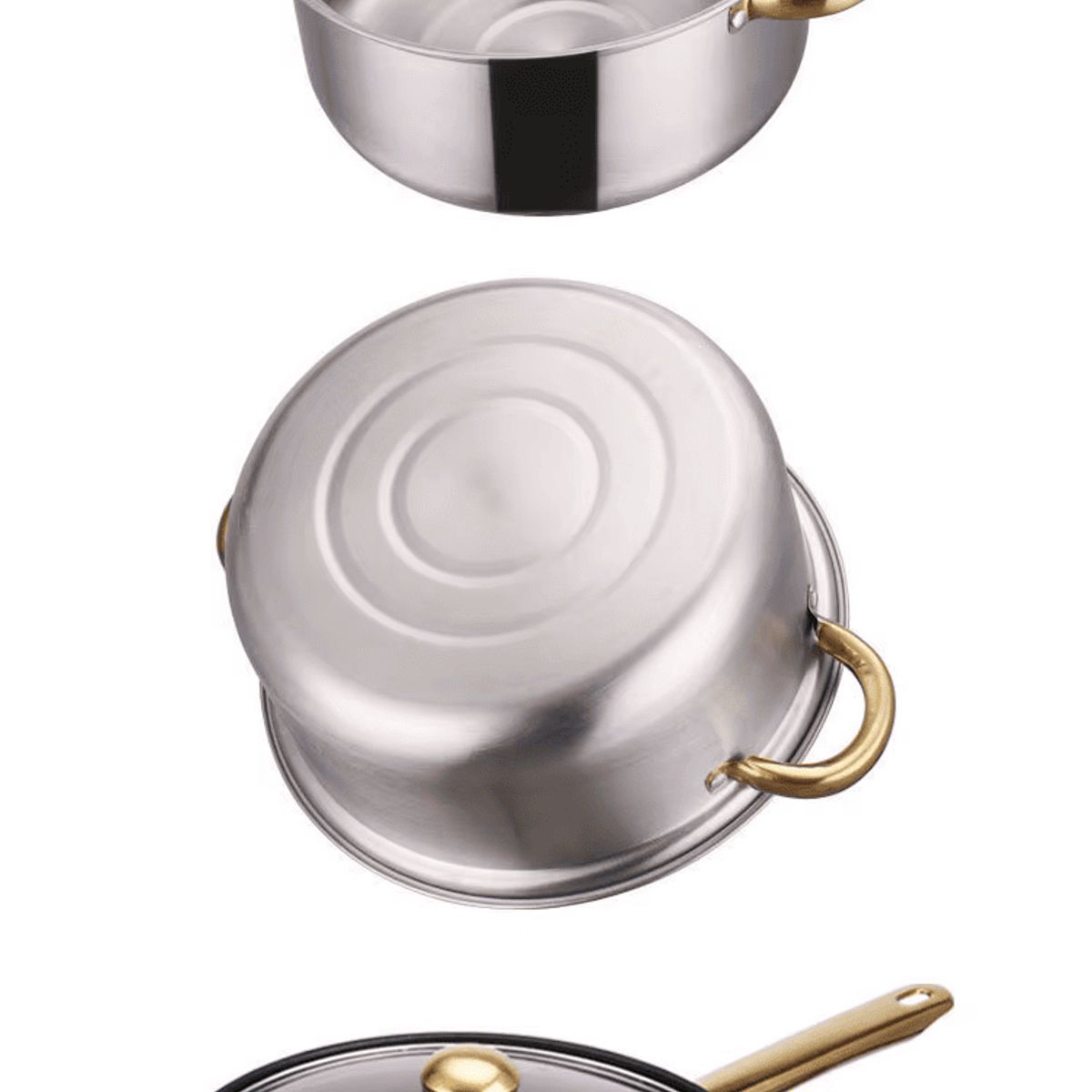 GENERICO - Juego Ollas Inoxidable Cocina Set 12 Piezas Antiadherente