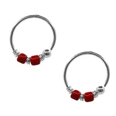 GENERICO - Aro Piercing Plata 925 Mini Argolla Con Mostacillas 10 Mm