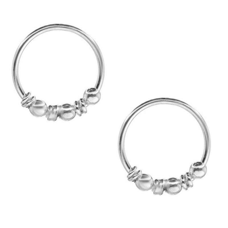 GENERICO - Aro Piercing Mujer Plata 925 Esferas 10 Mm Regalo