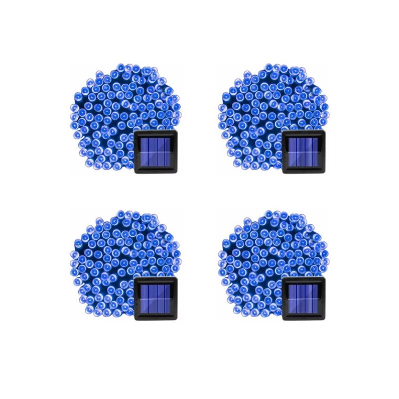 GENERICO - X4 Luces Solares Navidad Guirnalda Azul 10 M