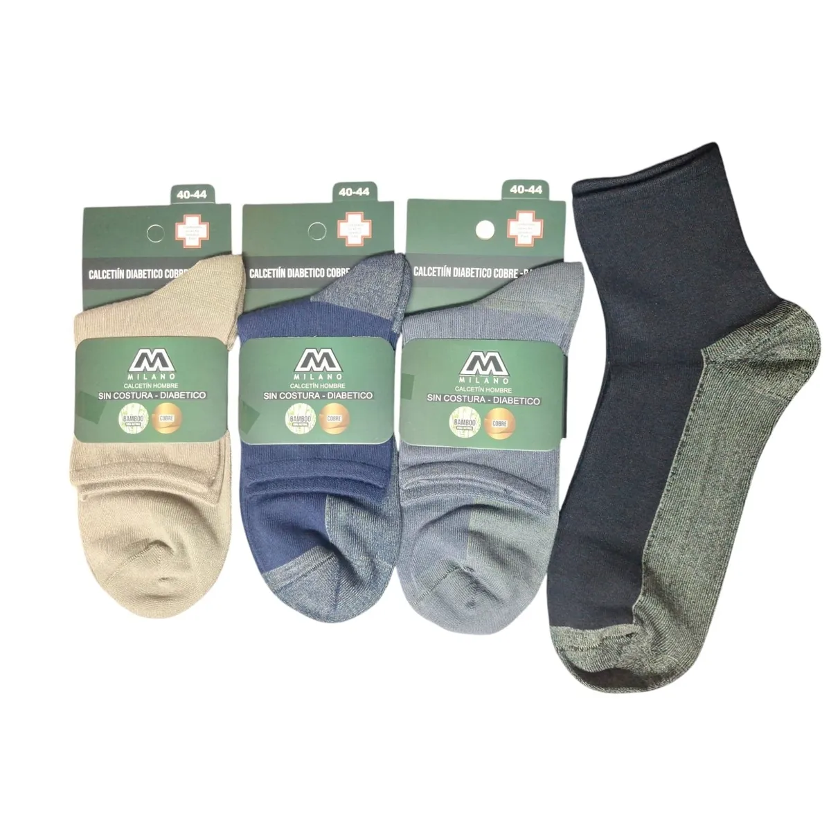 GARSIL - 6 Pares Calceta Para Hombre Largo Americano Con Cobre + Bambu