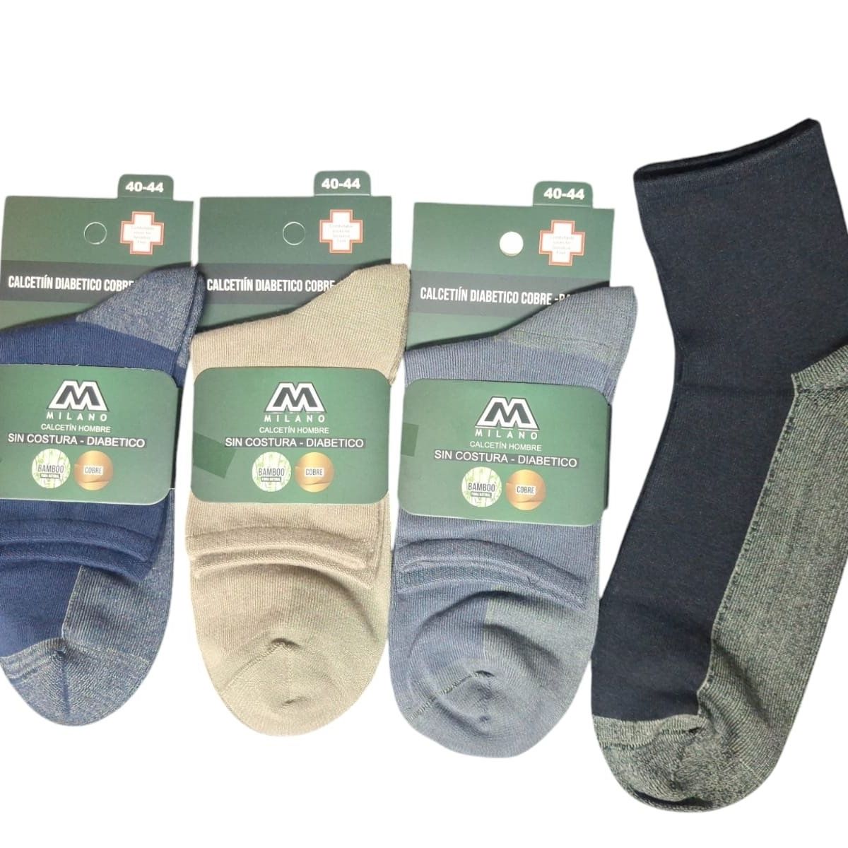 GARSIL - 6 Pares Calceta Para Hombre Largo Americano Con Cobre + Bambu