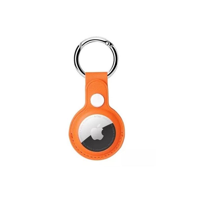 GENERICO - Funda Compatible Apple Airtag Localizador Perro Gato Naranja