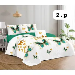 GENERICO - Quilt de Verano 2 plazas Color Blanco con Diseño TF101