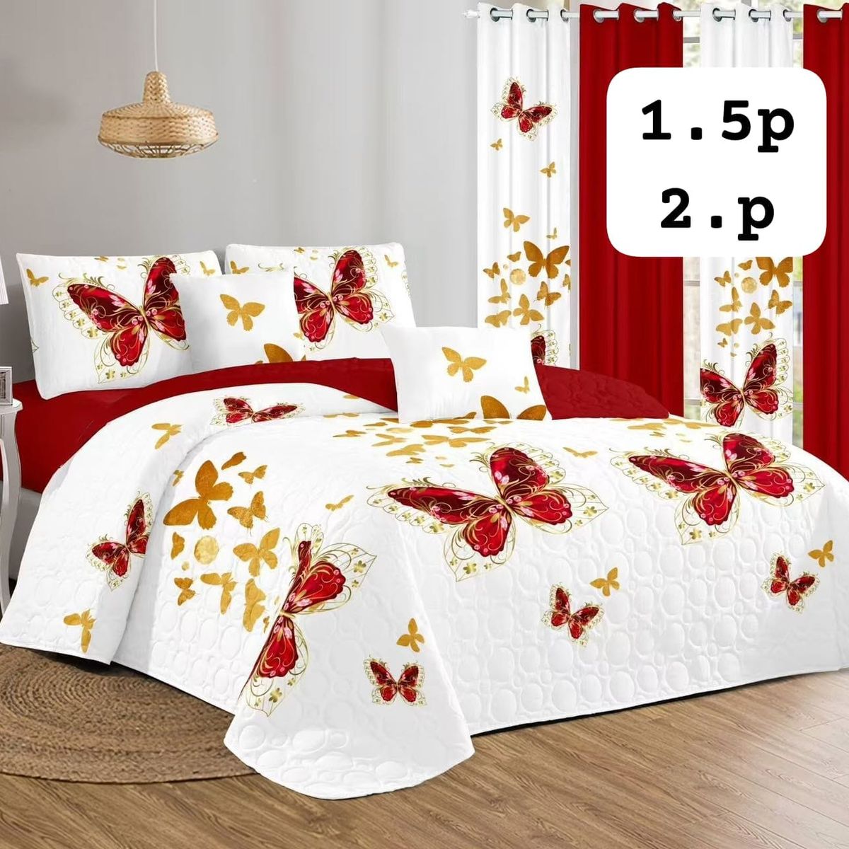 GENERICO - Quilt de Verano 2 plazas Color Blanco con Diseño TF102