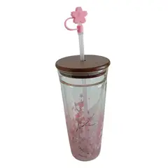 TODOK - Vasos de Cristal con Tapa Ajustada Osito en la Bombilla T-00039-2