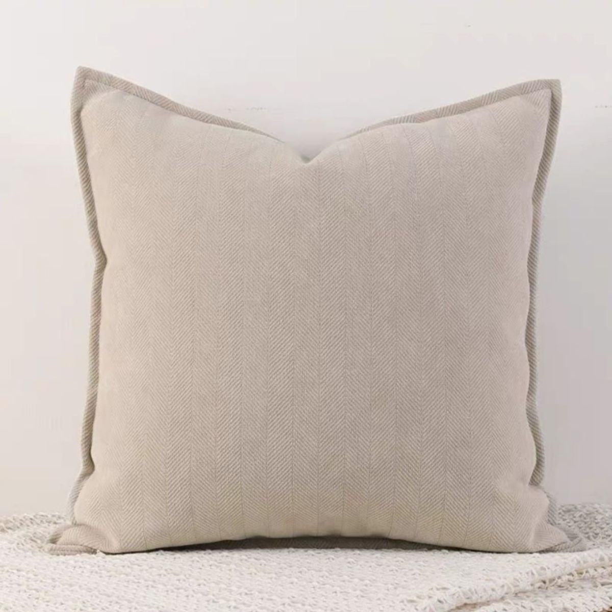 GENERICO - Funda de Cojín Chenille 45 x 45 cm - Beige