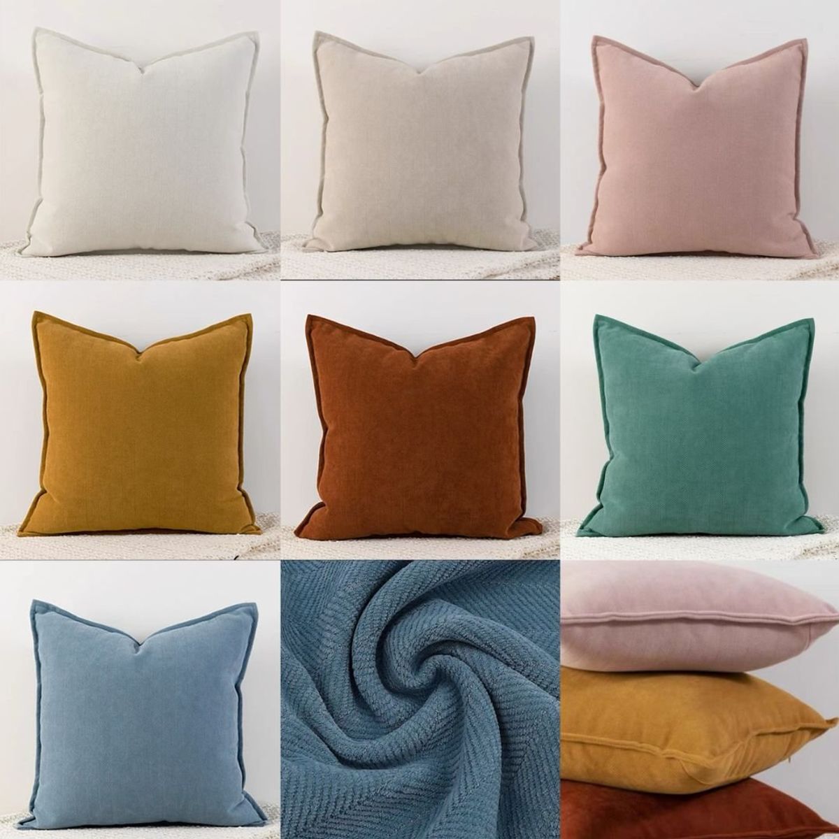 GENERICO - Funda de Cojín Chenille 45 x 45 cm - Beige